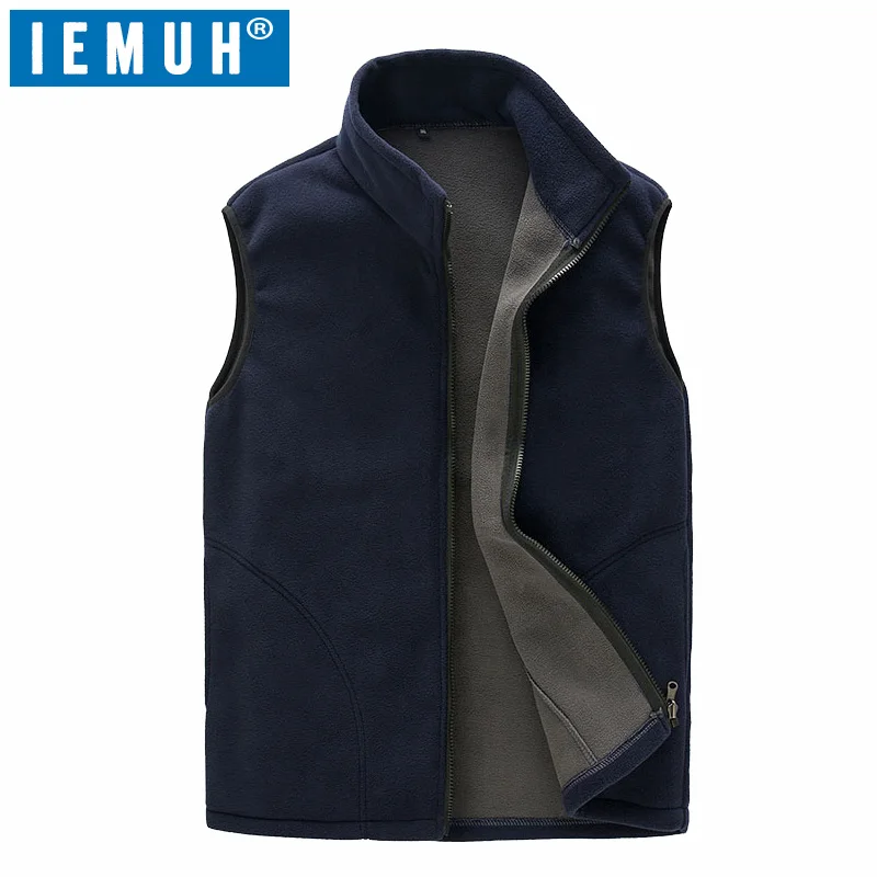 Мужской осенне зимний теплый флисовый жилет от бренда IEMUH Термальный для