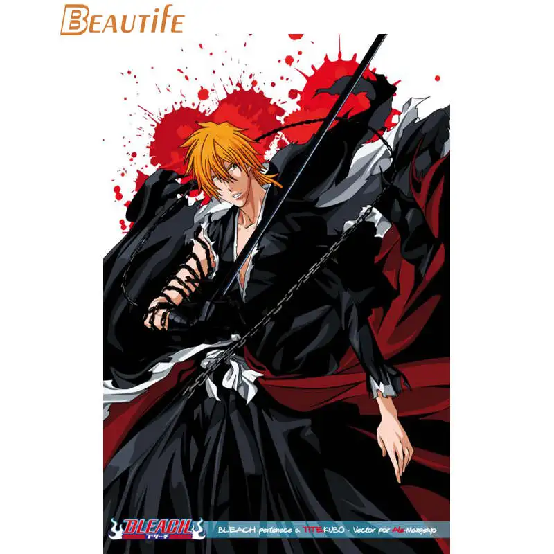 Куросаки плакат &quotИчиго&quot ткань Шелковый украшения дома настенный