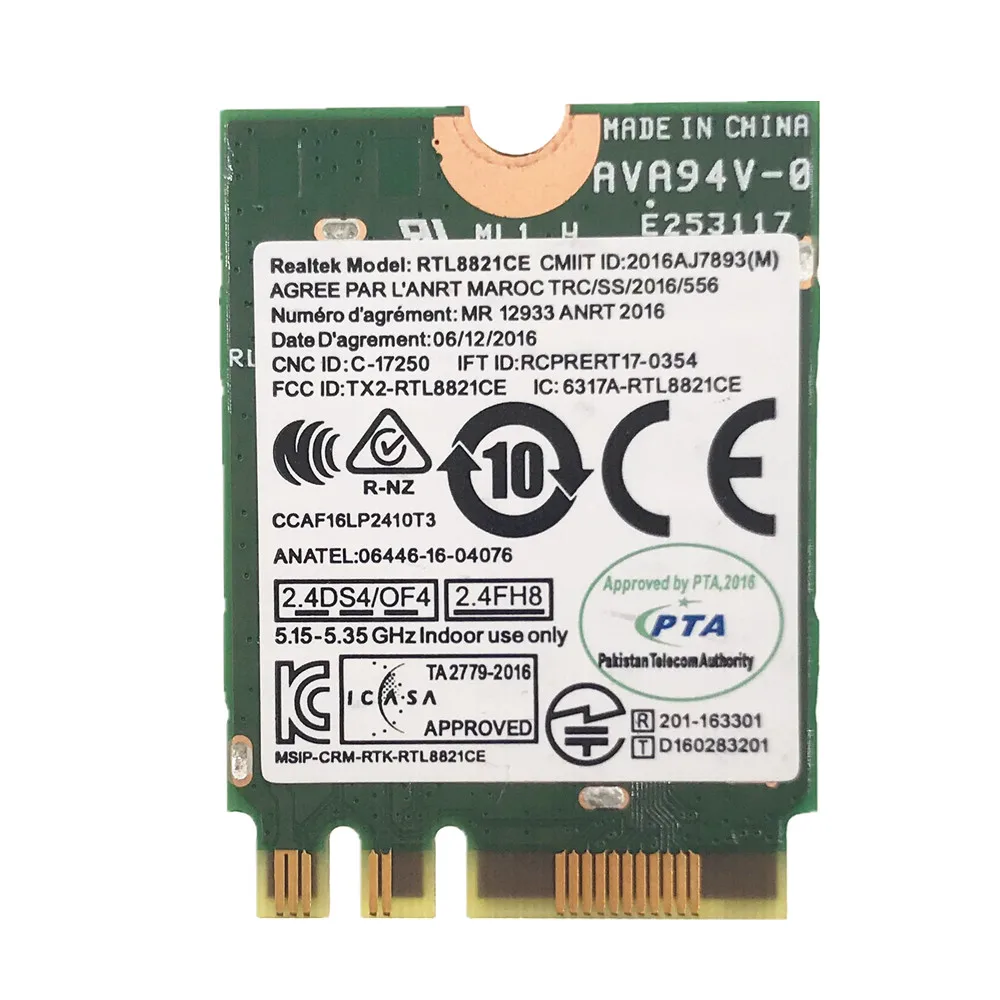 RTL8821CE 802.11AC 1X1 Wi Fi + BT 4 2 комбинированный адаптер карты FRU 01AX710 беспроводная карта