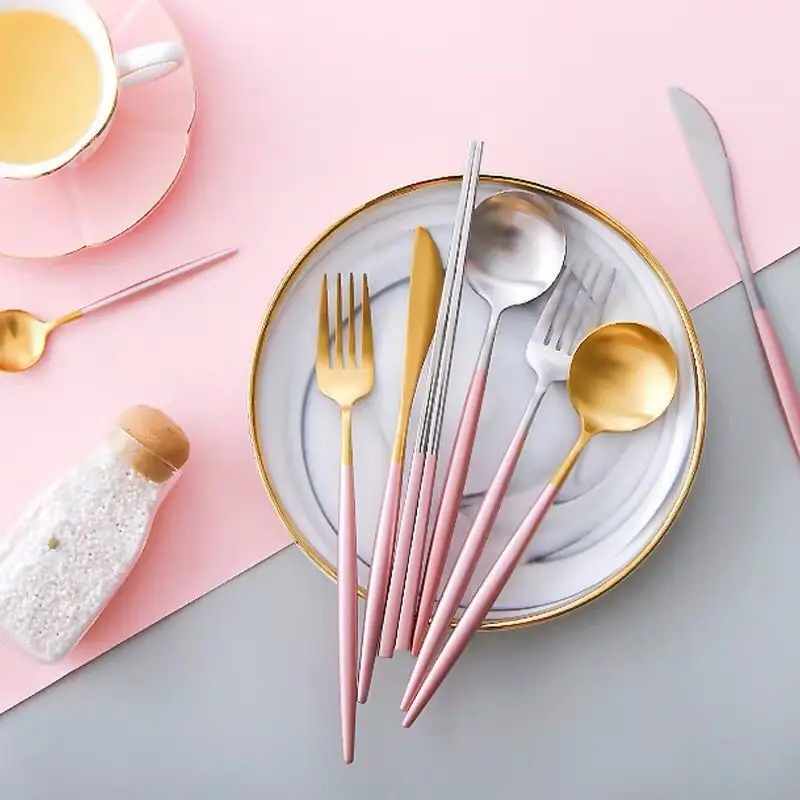 Набор столовых приборов из нержавеющей стали серебро 18/10 пробы|fork knife|stainless steel