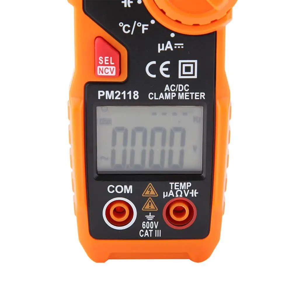 PEAKMETER PM2118 Смарт AC/DC клещи мультиметр ток напряжение сопротивление непрерывность измерения тестер с NCV