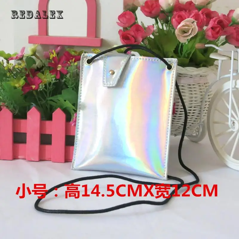 Mini Laser Silver Women Messenger Bags Small Square Bag Purses And Handbags Minimalist Crossbody Bolsas Hot Sale | Багаж и сумки
