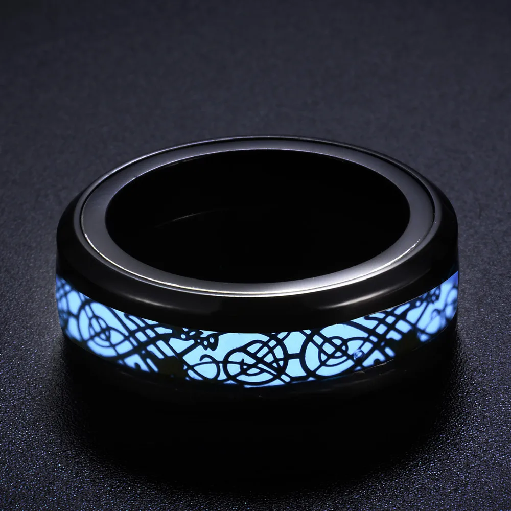 Светящиеся Кольца ERLUER Dragon мужские светящиеся в темноте кольца из нержавеющей