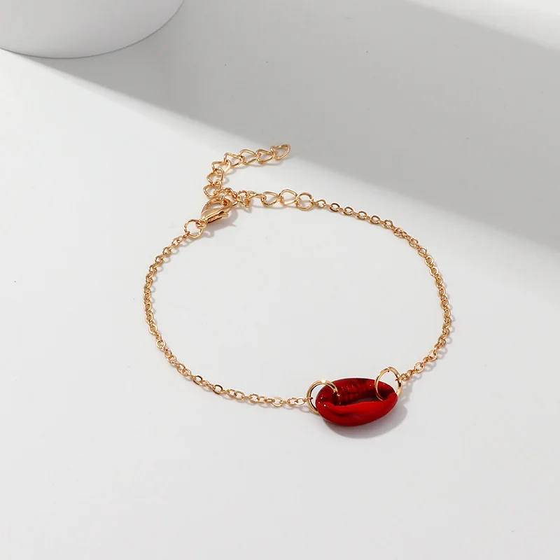 Модный красный браслет Cowrie в виде морской ракушки Женские аксессуары летняя