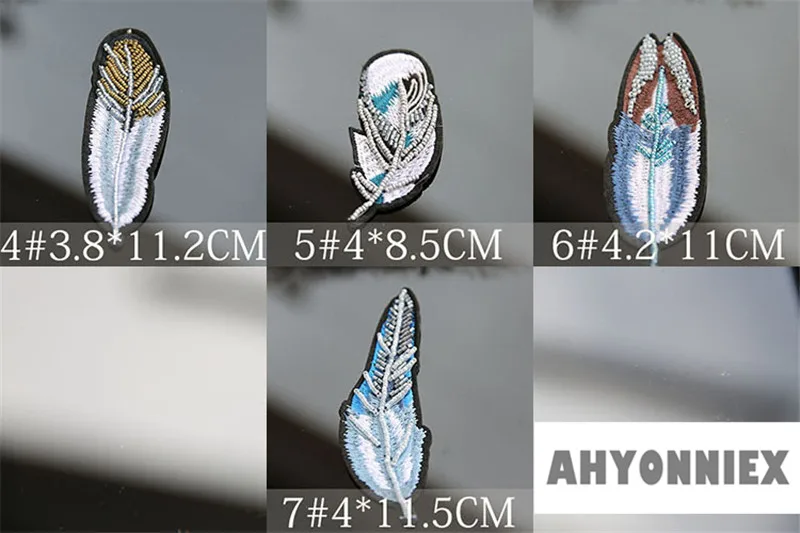 1 шт. расшитые блестками перья нашивки для одежды аппликация расшитая бисером и