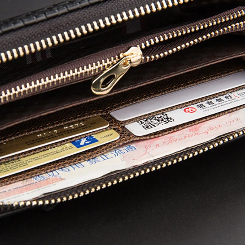 Длинный вязаный вместительный деловой кошелек baellerry для мужчин кожаный мужской