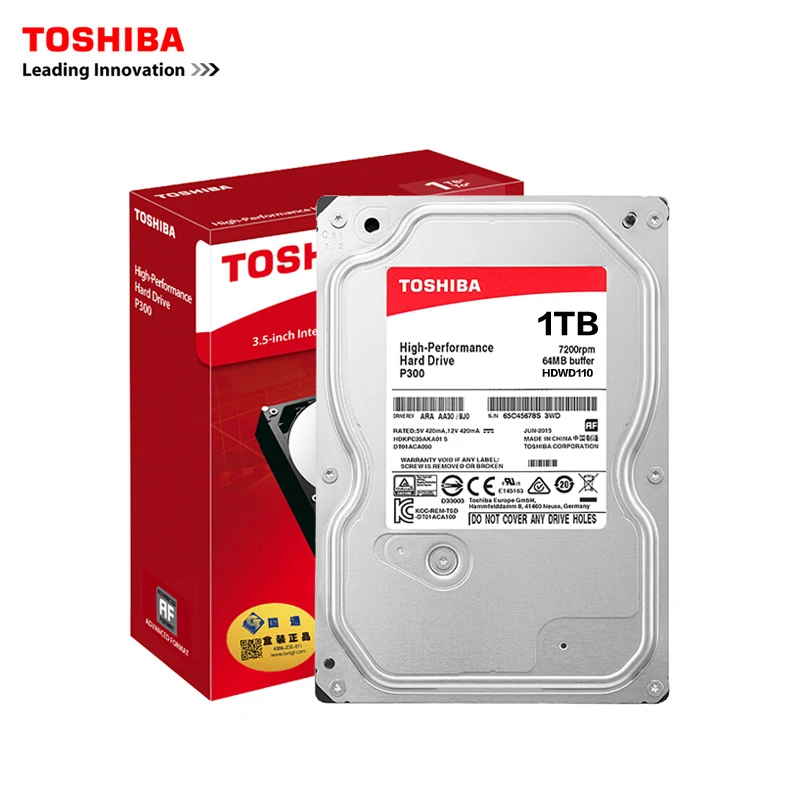 Toshiba SATA III 3 5 &quot1 ТБ HDWD110AZSTA 1 настольный жесткий 64 м P300 коробку 5-дюймовый внутренний