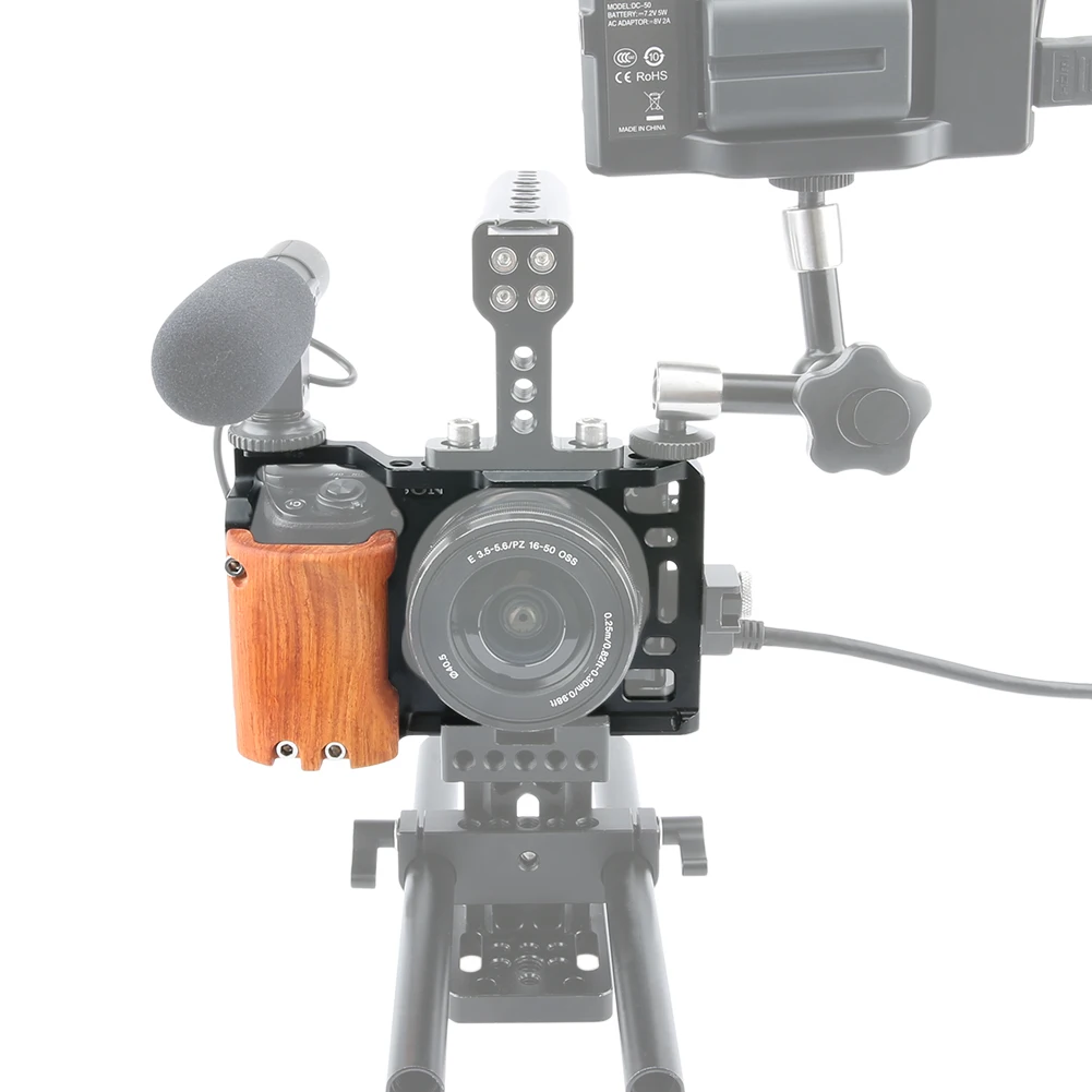 Niceyrig 6400 6500 клетка для камеры комплект для sony A6500 камера с деревянной ручкой крепление A6400 A6500 клетка стабилизатор