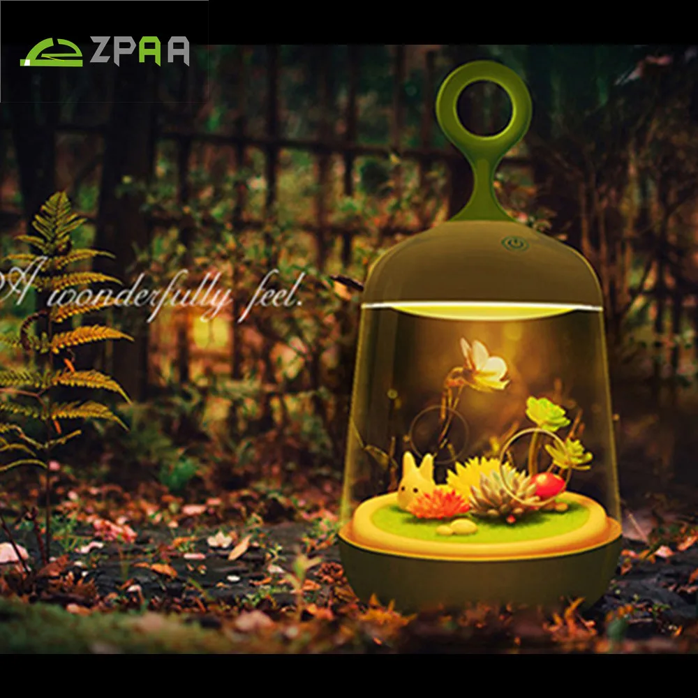 Zpaa завод DIY Детские прикроватные тумбочки настольная лампа LED Перезаряжаемые RGB