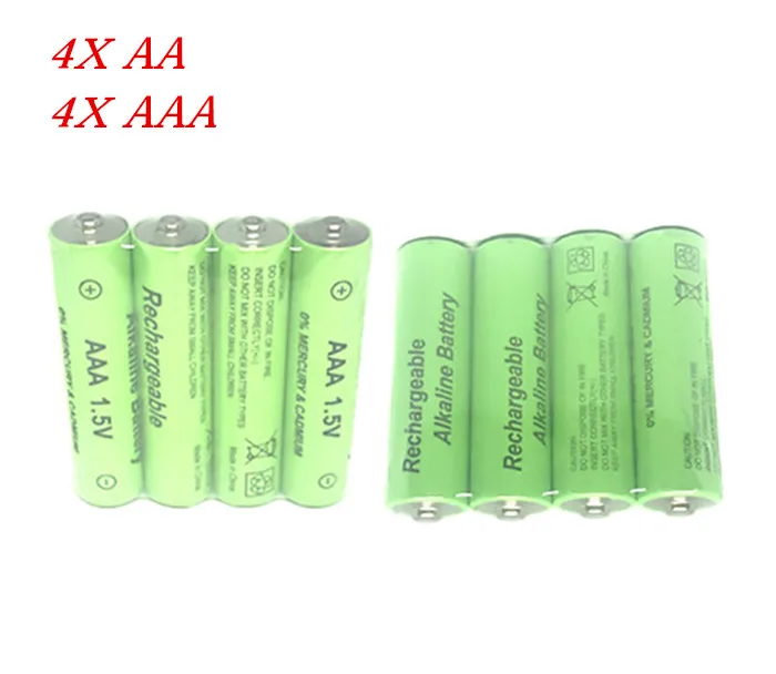 Cncool 4 шт. 1 5 в AA 3000 мАч Щелочная аккумуляторная батарея + AAA 2100 щелочная для