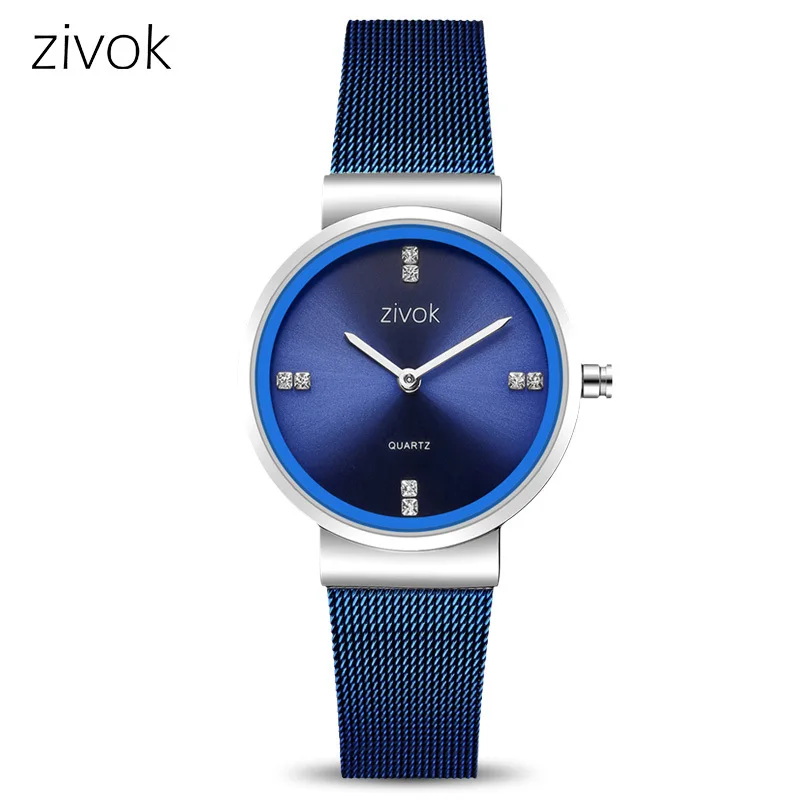 ZIVOK роскошные женские часы 2019 Модные кварцевые наручные для влюбленных браслет