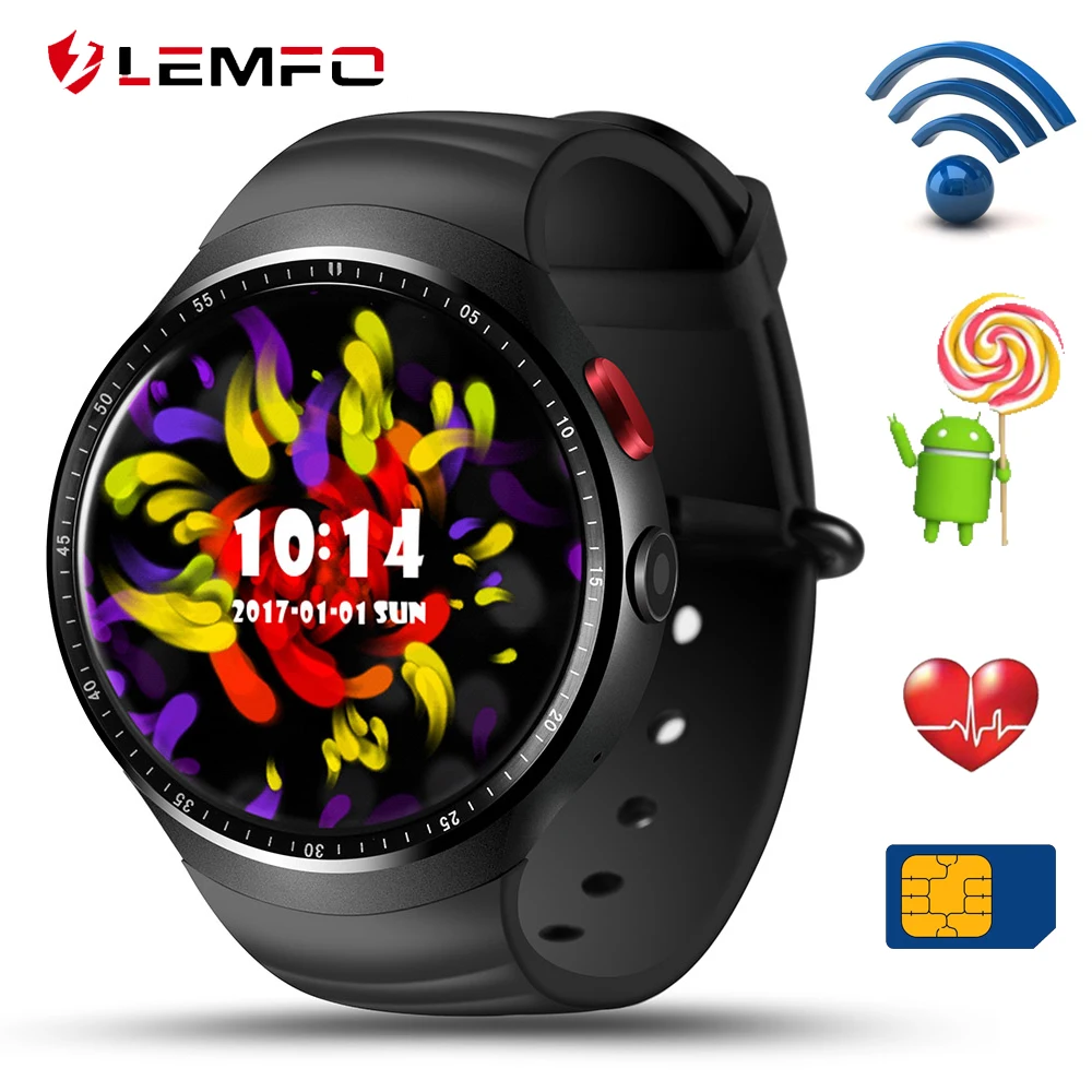LEMFO LES1 Смарт часы телефон Android 5 1 Гб + 16 Поддержка sim карты gps WiFi наручные фитнес