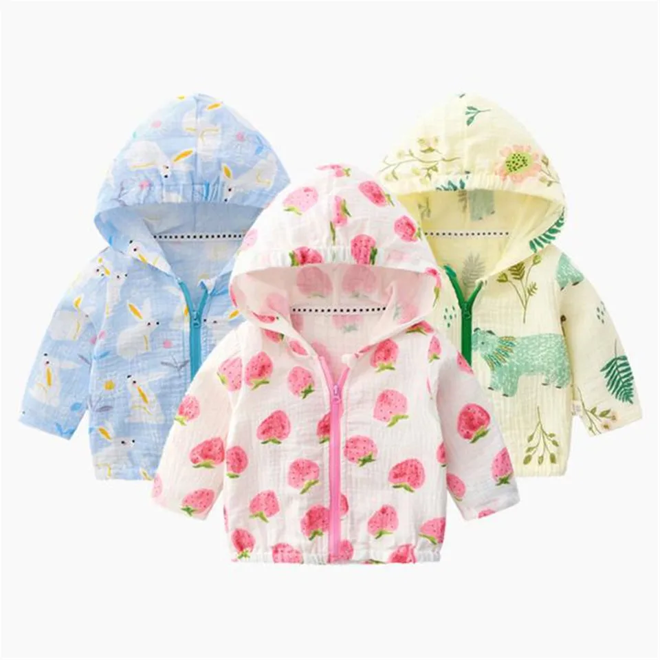 Новая куртка для маленьких девочек пальто с капюшоном мальчиков Солнцезащитная