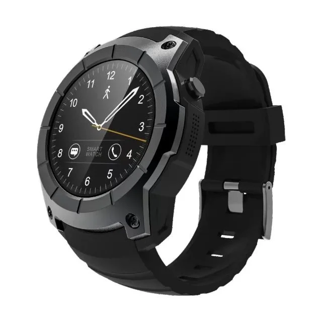 Черный NIYOQUE S958 gps Смарт-часы спортивные водонепроницаемые монитор сердечного ритма циферблат вызов 2G sim-карта Все совместимые умные часы для Android IOS - Цвет: Черный