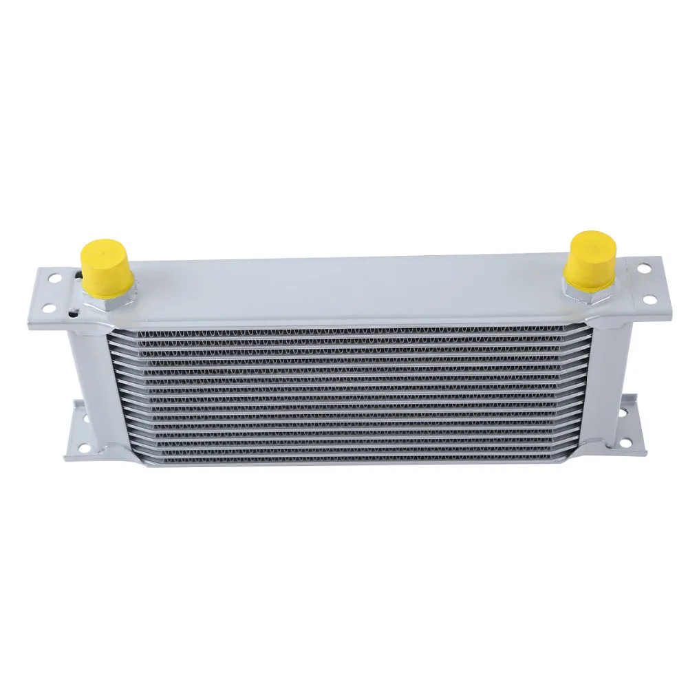 

SILVER UNIVERSAL 16 ROW AN-10AN ENGINE TRANSMISSION RACING OIL COOLER ALUMINUM