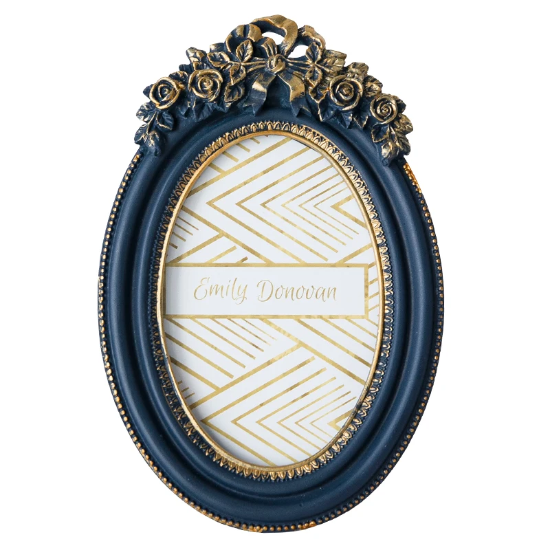 

Creative American Style Rose Temperament Blue Resin Wall Hanging Luxury Photo Frame