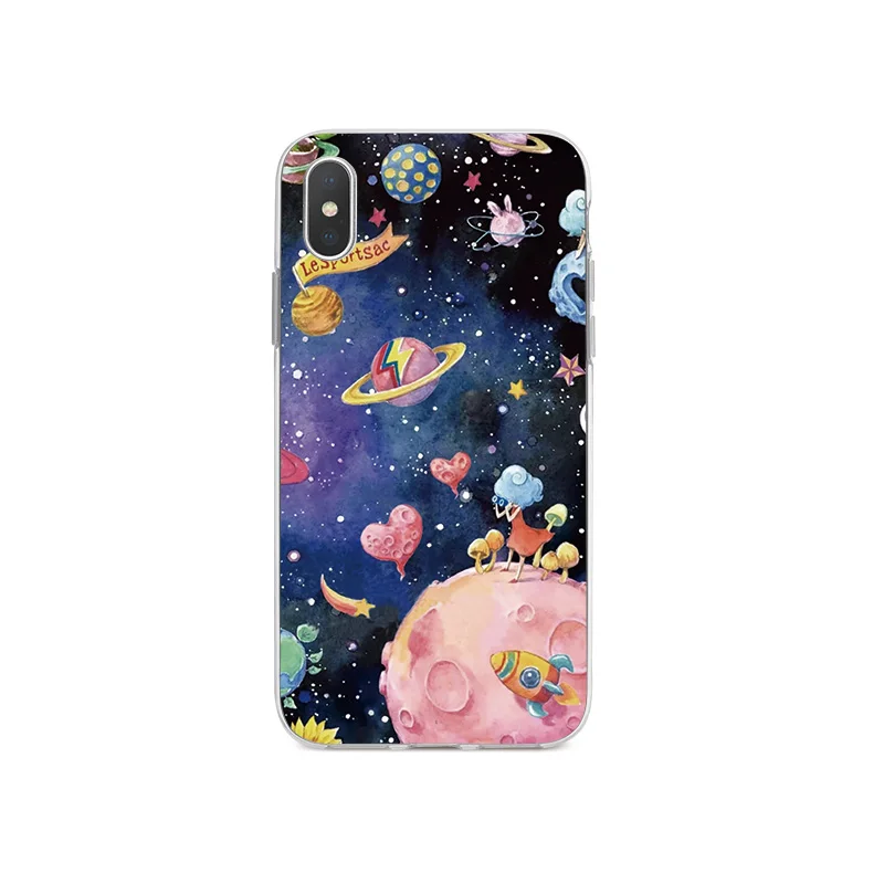 Космическая фантазия с рисунком силиконовый телефон чехол для iPhone 6 6S 7 8 Plus 5 5S SE