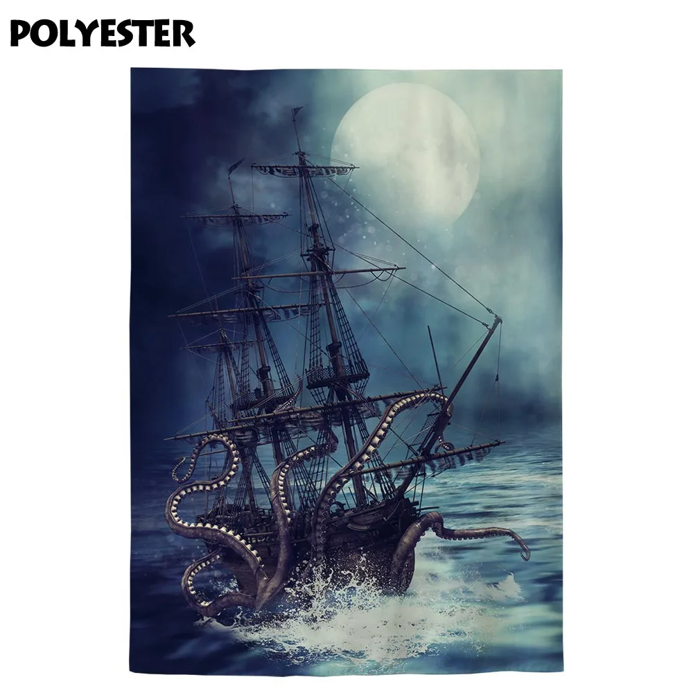 Фон для профессиональной фотосъемки Allenjoy Пиратский Корабль Огромный Осьминог