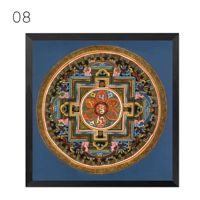 Мандала орнамент Thangka Yoga холст живопись винтажный принт художественный плакат на холсте картина настенные картины декор для гостиной без рамки - Цвет: 08
