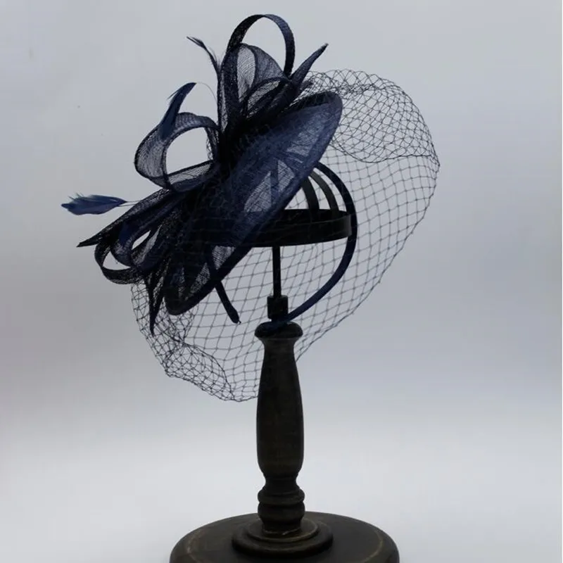 Шляпа женская из сетчатой ткани элегантная дамская шляпа в стиле ретро свадебный
