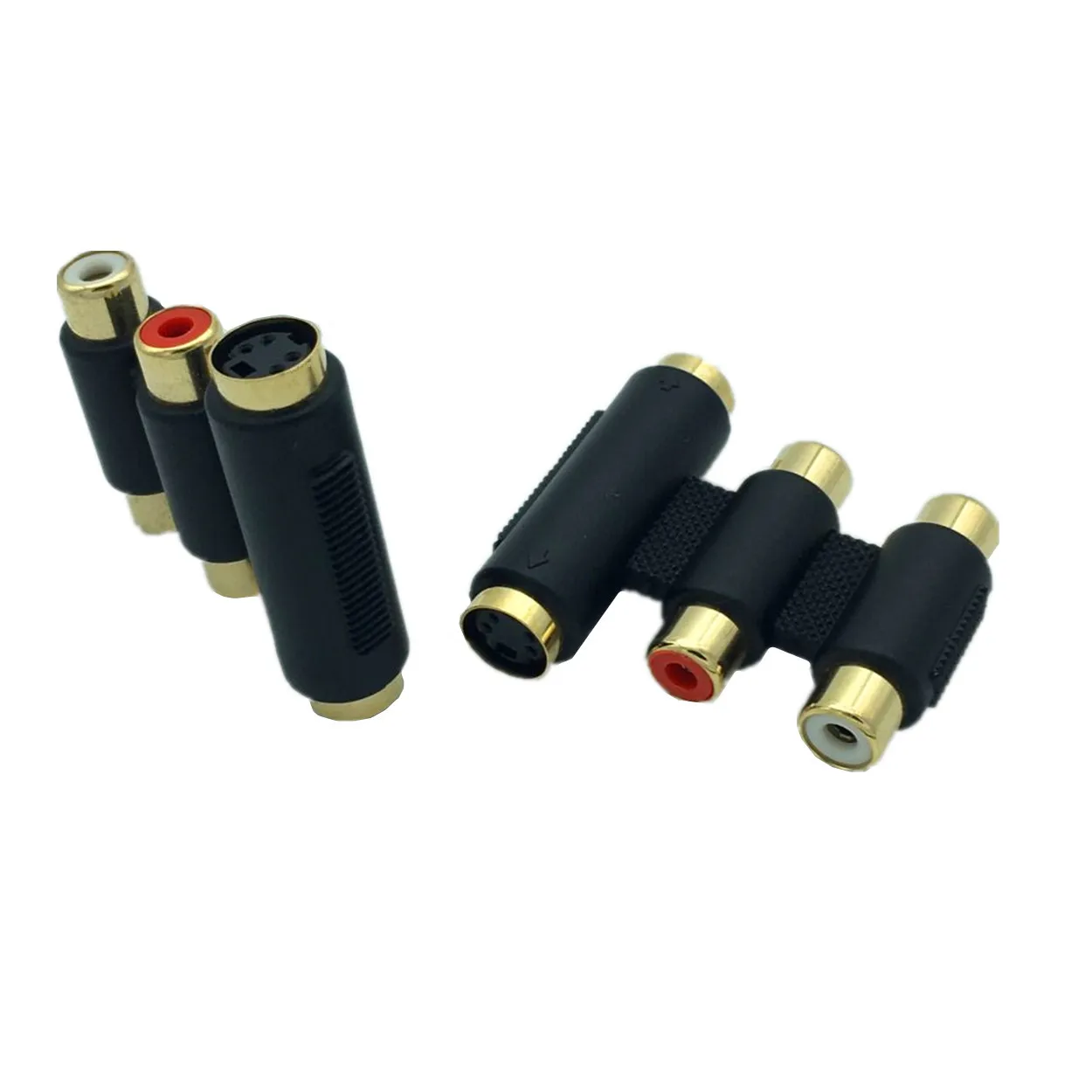 Позолоченный адаптер s video lotus female AV to SV 2RCA + S terminal аудио и видео conversion