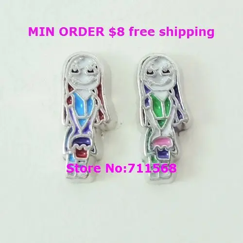 Салли Скелет плавающие шармы Кошмар перед Рождеством Шарм кулон для стекла