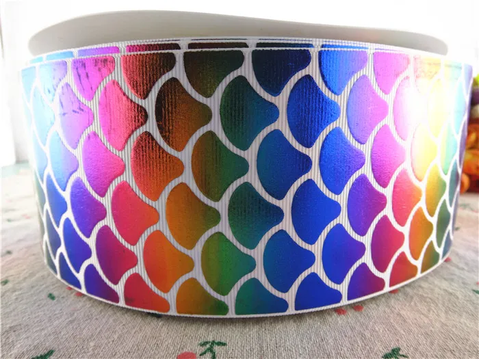 Лента Корсажная с принтом в виде рыбьей чешуи 75 мм|Ленты для шитья| |