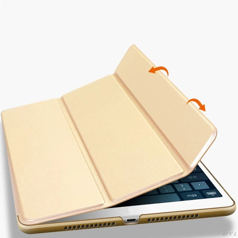 Трехслойный защитный чехол с откидной крышкой для планшета прозрачная задняя