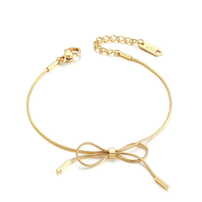 

Hot Sale Bowknot Snake Chain Stainless Steel Bracelet