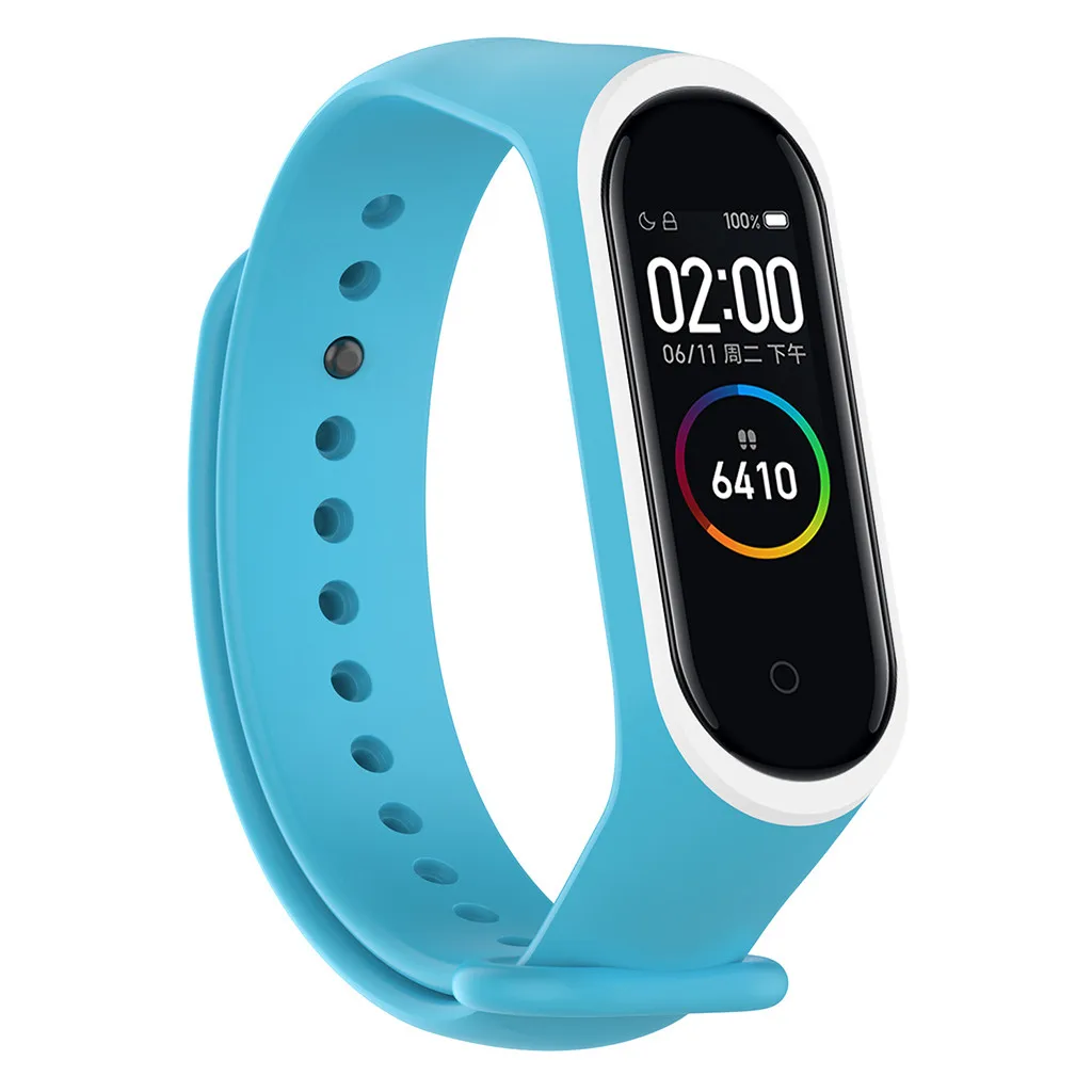 Браслет для xiaomi mi Band 4 Два Цветные Наручные часы спортивный браслет силиконовый