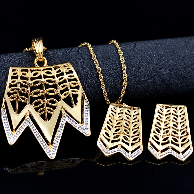 Sunny Jewelry Дубай ювелирные наборы колье серьги Кулон Ювелирные для женщин сплав