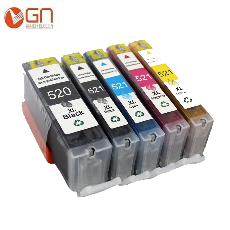 GN 5 шт. совместимые чернильные картриджи PGI 520XL CLI 521XL для Canon PIXMA IP3600 IP4600 IP4700 MX860 MX870