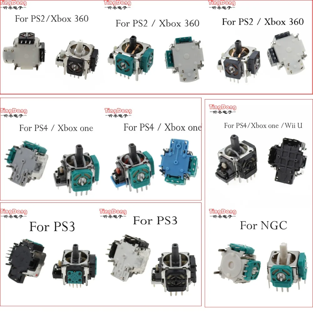 TingDong 3pin 4PIN Замена 3D Аналоговый джойстик палочки для PS3 PS4 xbox 360 PS2 для xbox one контроллер геймпад