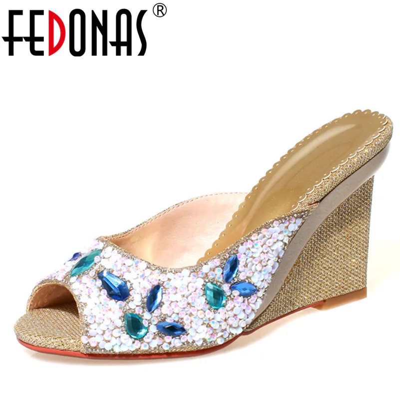 Женские босоножки с нескользящей подошвой FEDONAS желтые туфли-лодочки для