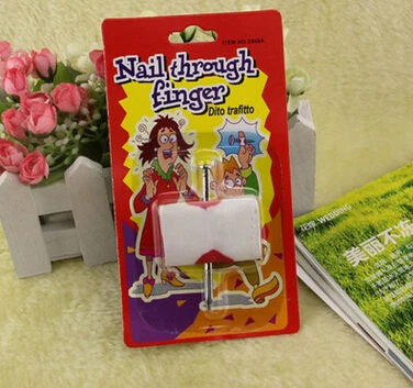 Новая игрушка для розыгрыша, поддельный гвоздь, через палец, Хэллоуин, дети, дети, кровяная, ручная работа, с повязкой, апреля, дурак, трюк, опора, страшная игрушка