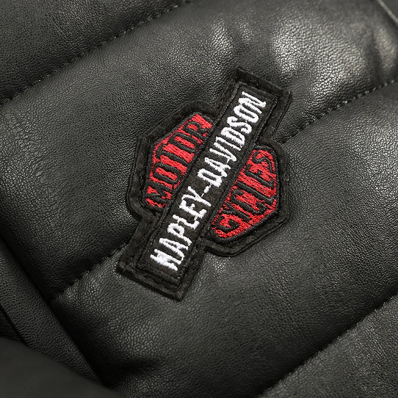 NXH New arrival Men's winter PU Leather Jacket Cotton garmen Warm men Overcoat Male Casual Black coat Brand Quality M-3XL