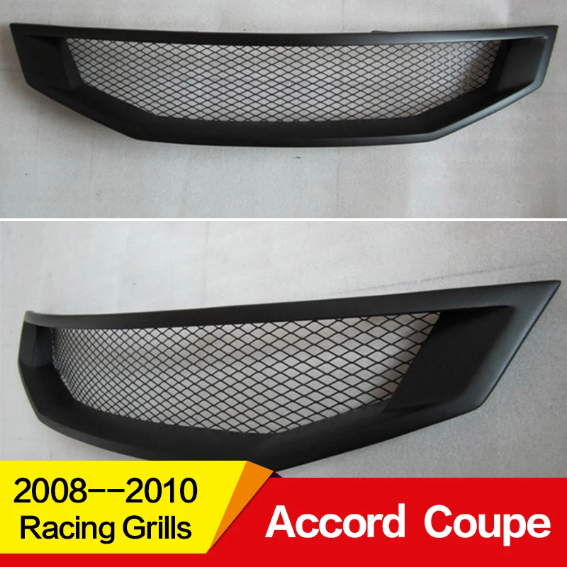 Подходит для гоночных грилей Honda Accord coupe 2008 09 10 лет 2 двери углеродное волокно Refitt Передняя Центральная гоночная решетка крышка аксессуары