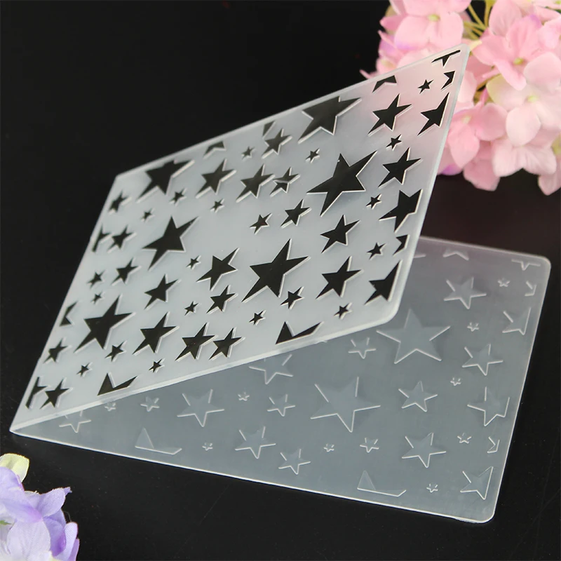 

YLEF038 Litter Star Plastic Embossing Folder For Scrapbook Stencils DIY Album Cards Making Decoration Template Mold 10.5*14.5cm