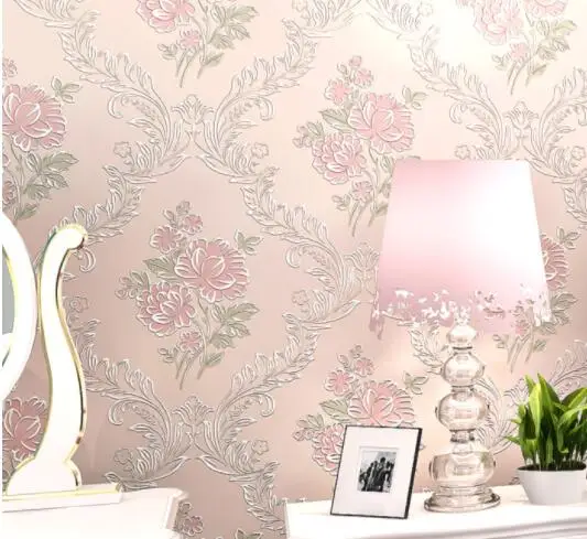 Deming тканевые флокированные обои рулон Европейский сельский стиль 3D рельефные