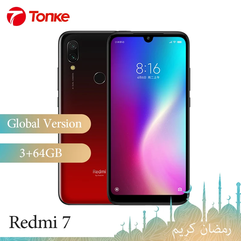 Глобальная версия Xiaomi Redmi 7 3 ГБ ОЗУ 64 Гб ПЗУ мобильный телефон Snapdragon 632