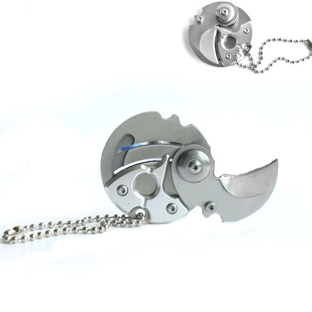 Silver Инструмент EDC коробка для посылок письмо Шестерня гаджет Нож Коготь мини монета утилита посылка складной лагерь Открытый Карманный Открывалка Открытый брелок - Цвет: Silver