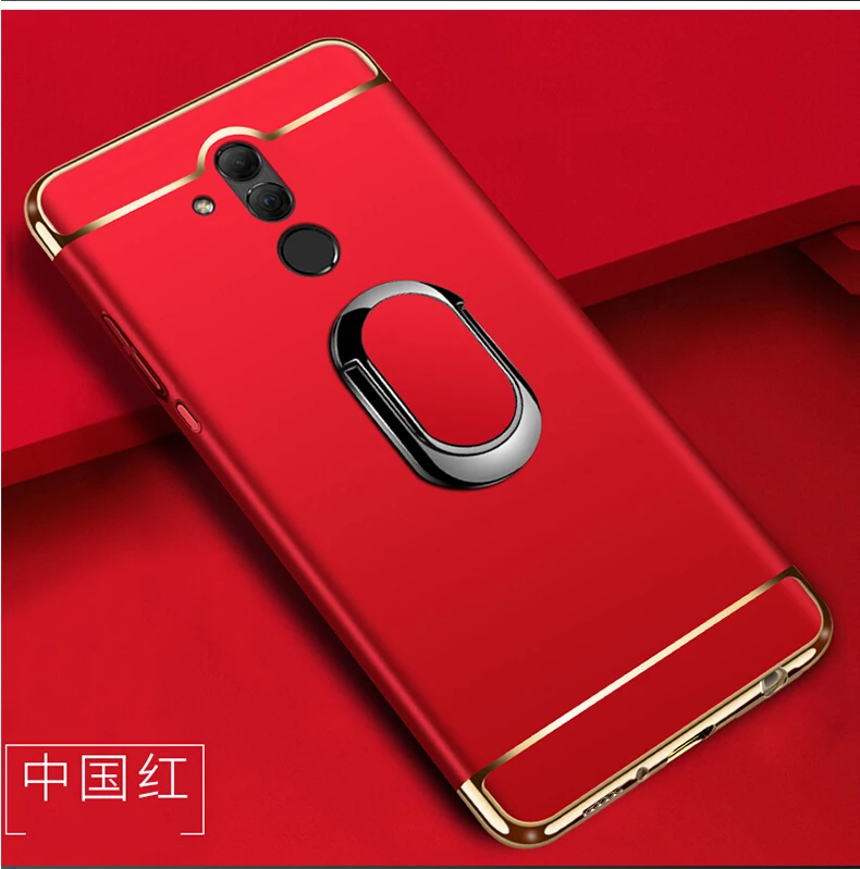 Магнитный чехол с кольцом на палец для Huawei Mate 20 Lite Роскошный Жесткий Гибридный