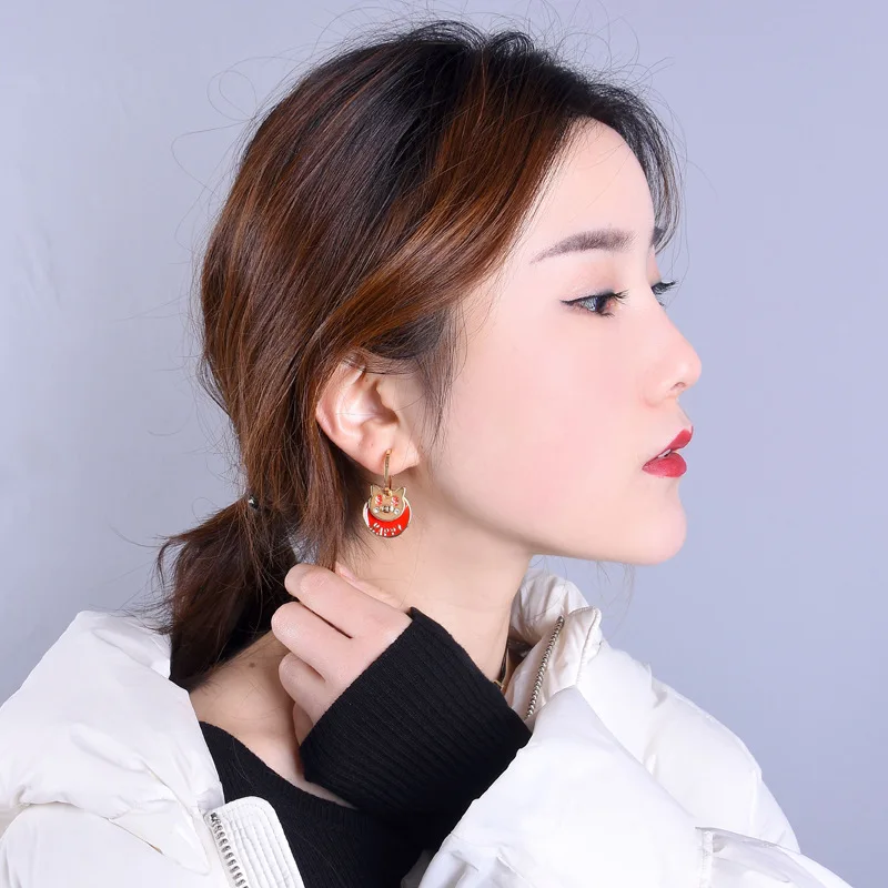 Pig Mascot New Year Earrings for Women Good Luck Animal Cute Personality Trend Female Gifts | Украшения и аксессуары