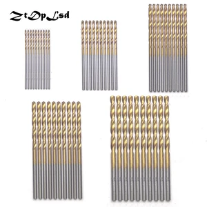ZtDpLsd 50 шт.компл. спиральное сверло установлен Твердосплавный Наконечник HSS высокая Сталь Титан сверла, покрытые нитями высокоскоростного машина для обработки деревянных инструмент 11.522.53 мм для металла