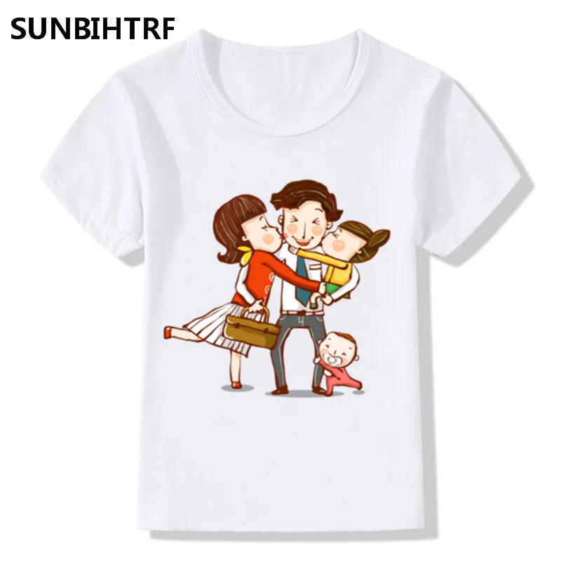 2018 детская крутая футболка с принтом из мультфильмов для всей семьи детские