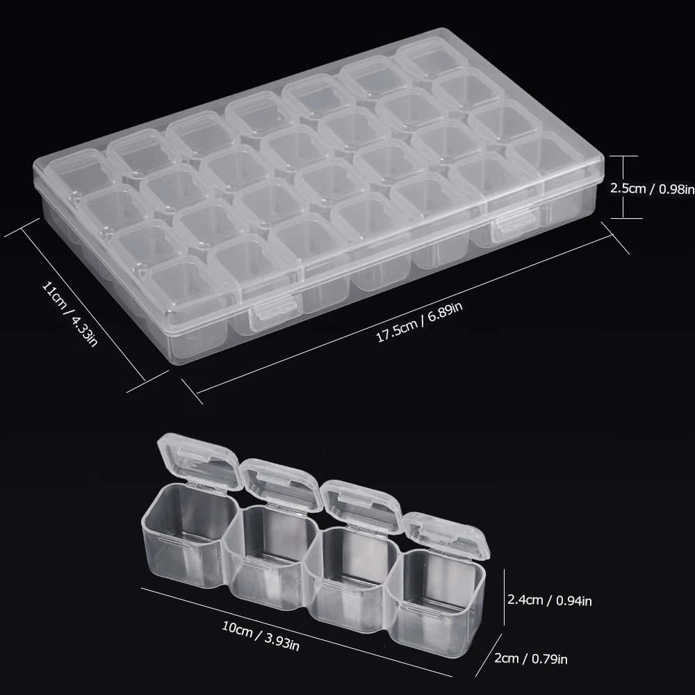 1 шт. 28 ячеек регулируемый пластиковый ящик для хранения самодельный Прозрачный 3D