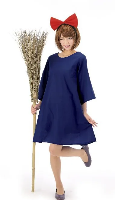 Женские кикис служба доставки костюмы для косплея синий кружевное платье с