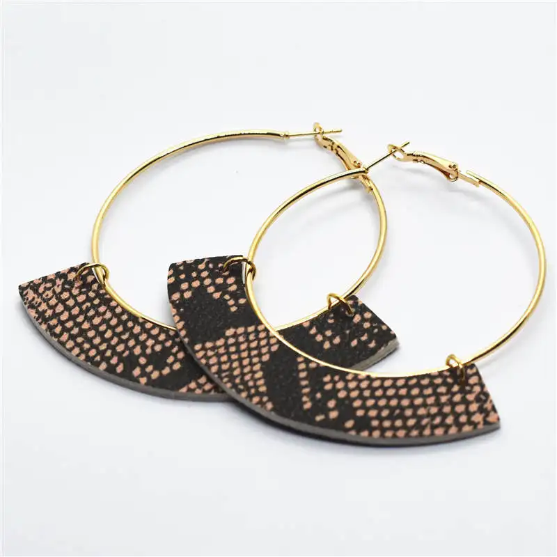 SOARRISE Новая мода 8 цветов геометрические леопардовые серьги из кожи большое