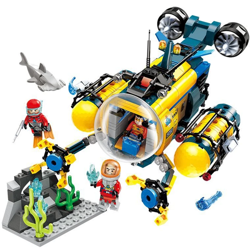 Enlamten Deep Sea Adventure City Vortex ascending car скутер подводная лодка строительные блоки набор комплектов Детская Игрушка совместима