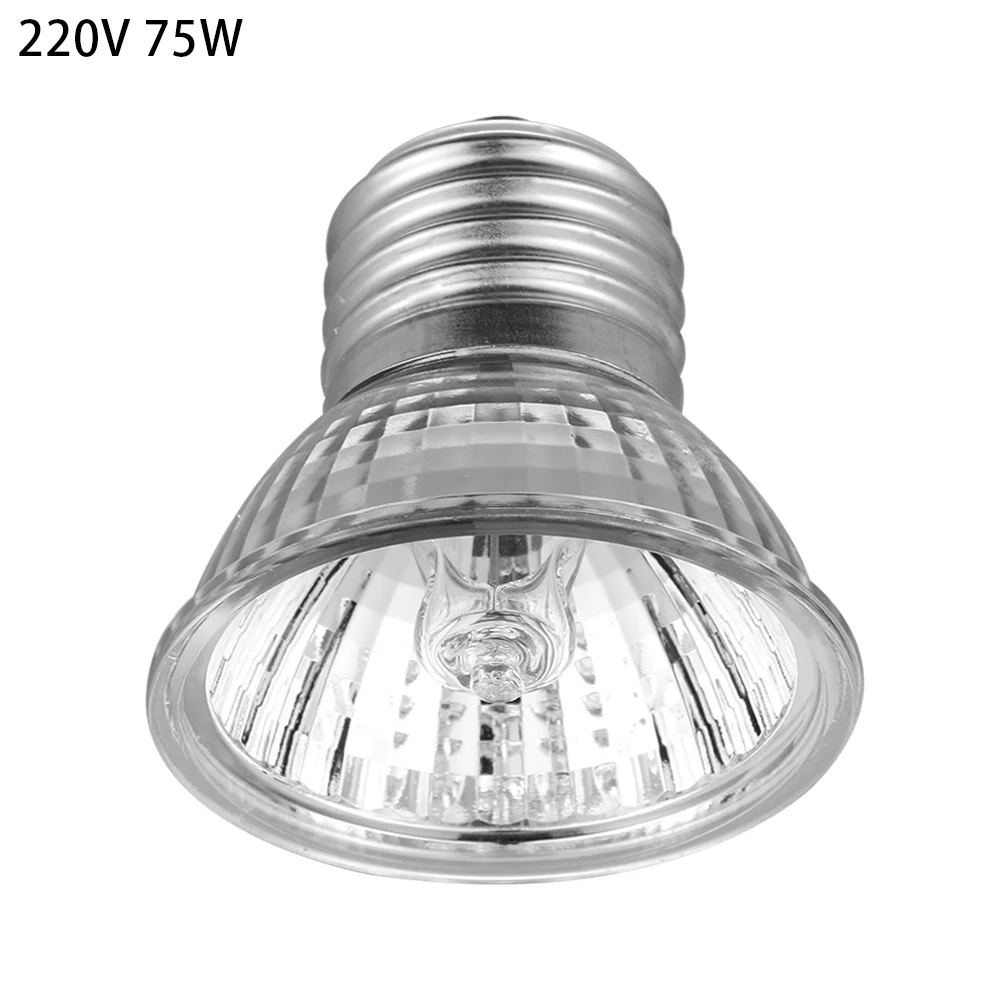 220V 75W 1 шт. ПЭТ нагревательная лампа рептилия тепловая лампа для рептилий Pet Брудер E27 UVA+ UVB 25 Вт/50 Вт/75 Вт интерьерный дизайн нагревательный светильник - Мощность в ваттах: 220V 75W